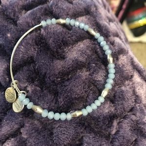 Alex and Ani blue beaded silver bracelet